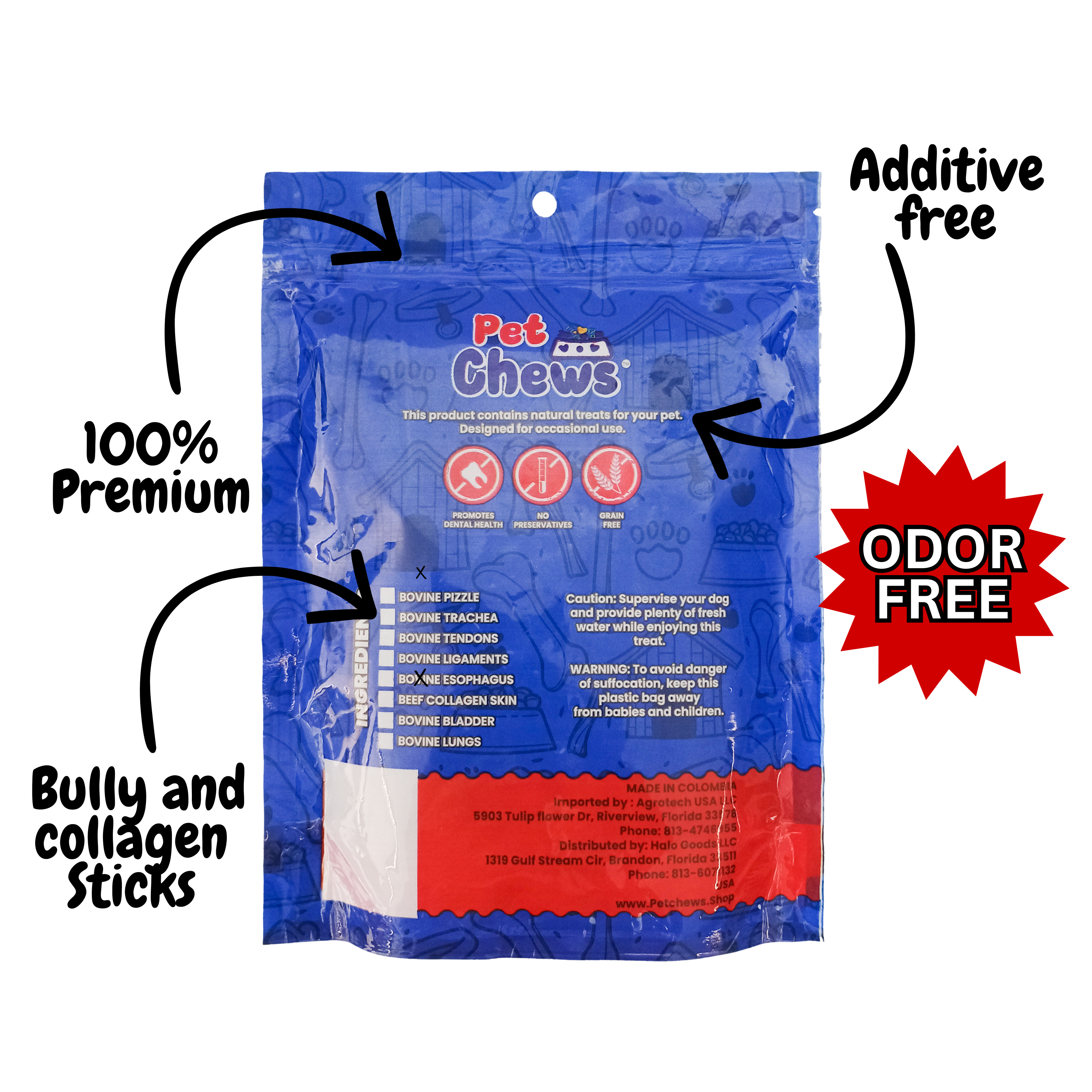 6" Bully-Collagen Sticks (10-Pack) – High-Protein Beef Chews