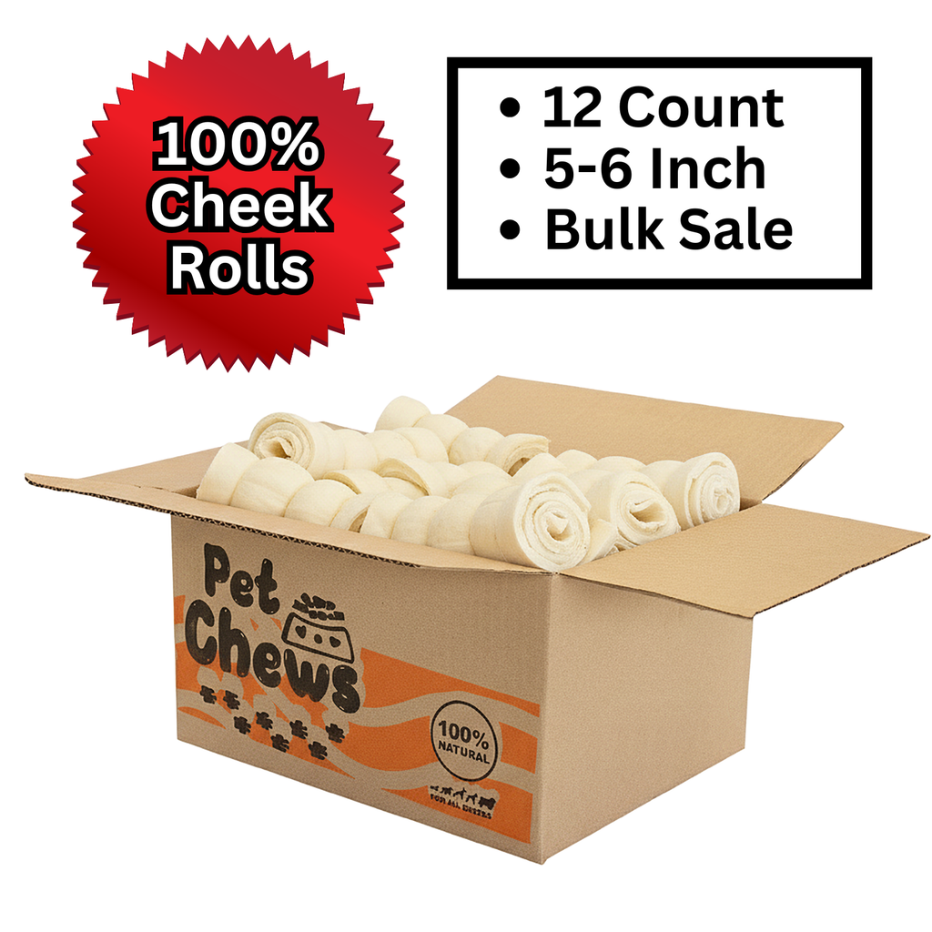 Mega Thick Cheek Rolls (5-6") - Bulk| 12 Count | 100% beef