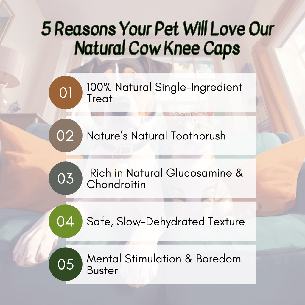 Premium Natural Beef Knee Caps for Dogs (3-Pack) 12 Count