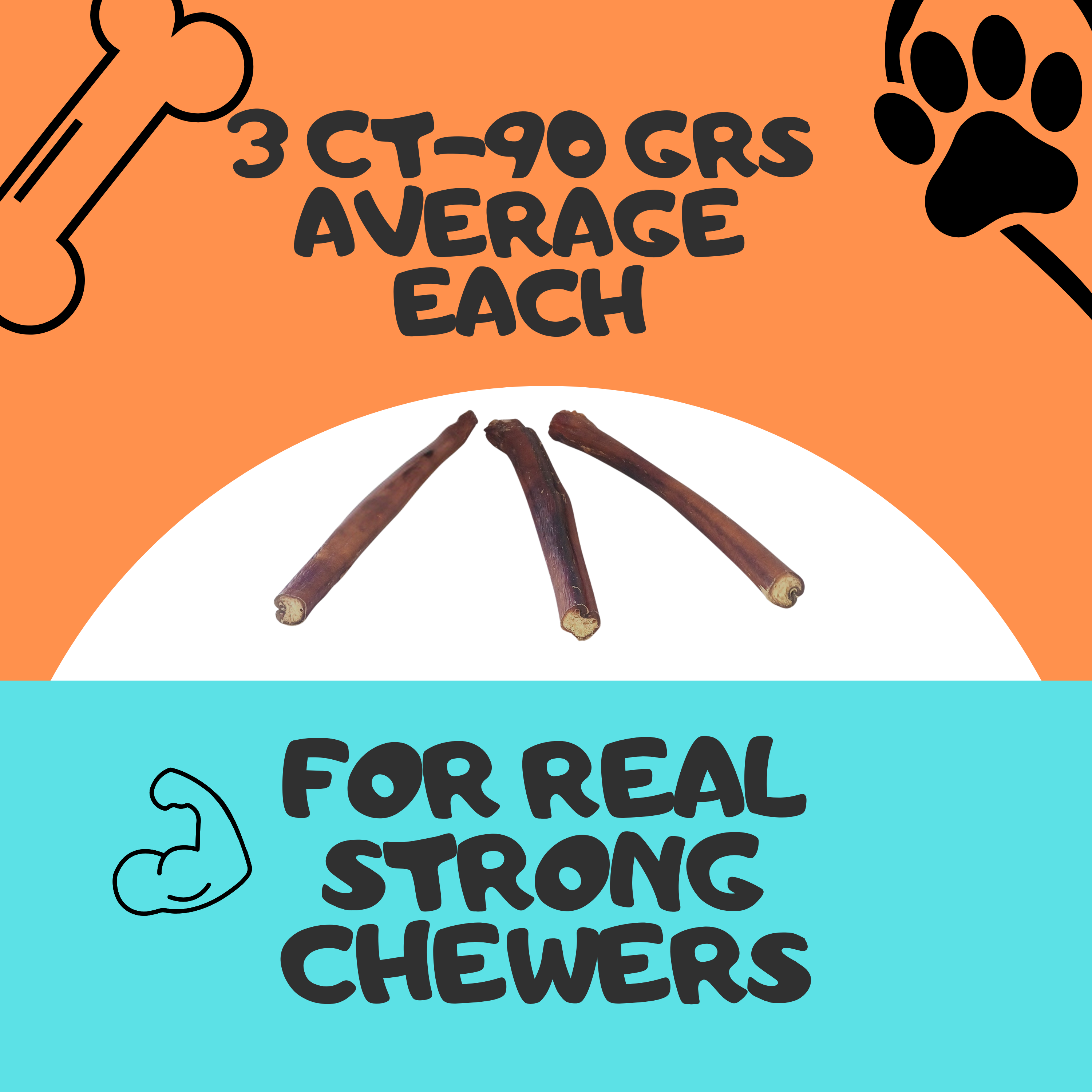 TWIN-PACK 12" MONSTER Bully Sticks - 90g Each | Heavy Duty Chews