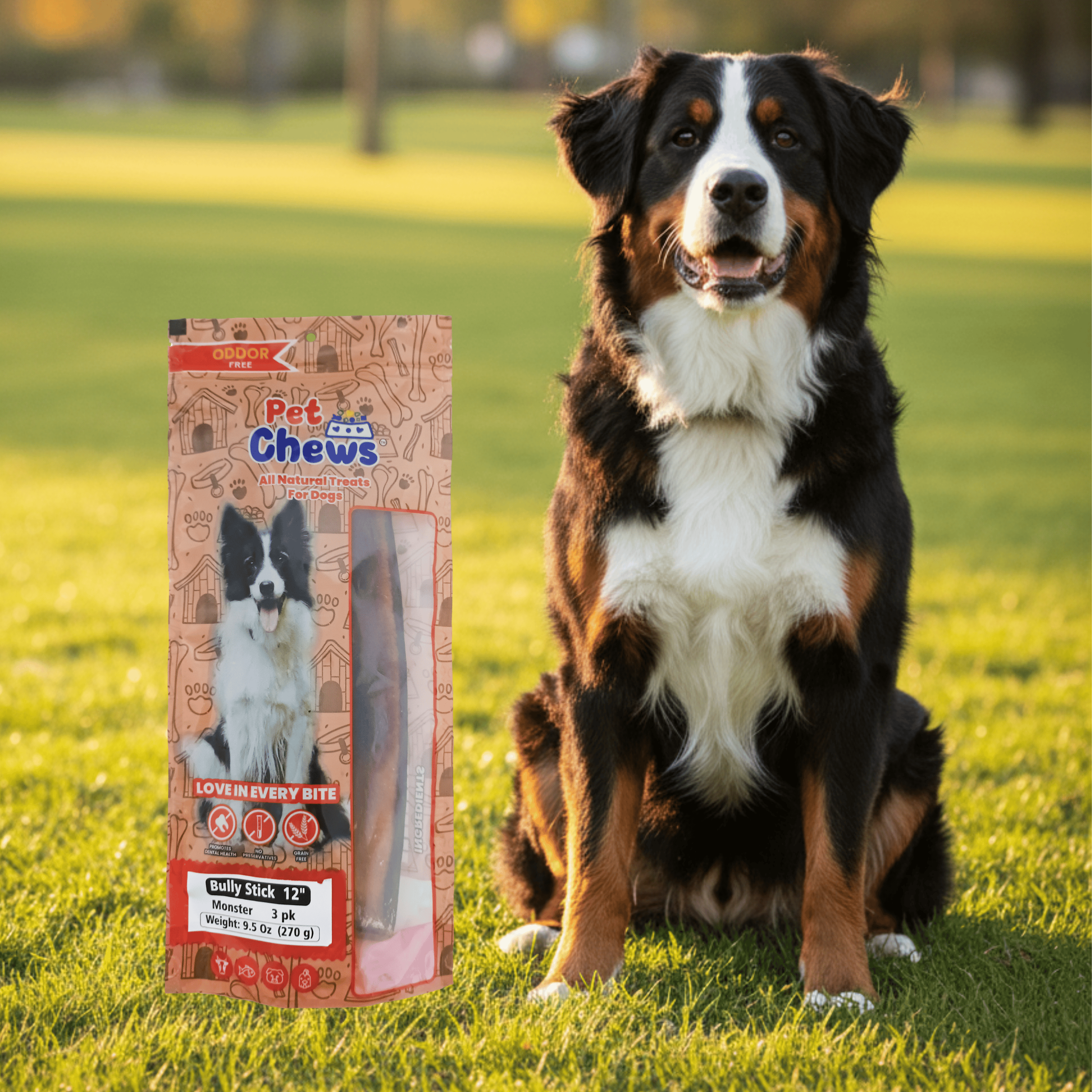 12" MONSTER Bully Sticks - 90g Each | Heavy Duty Chews (3 Pack)