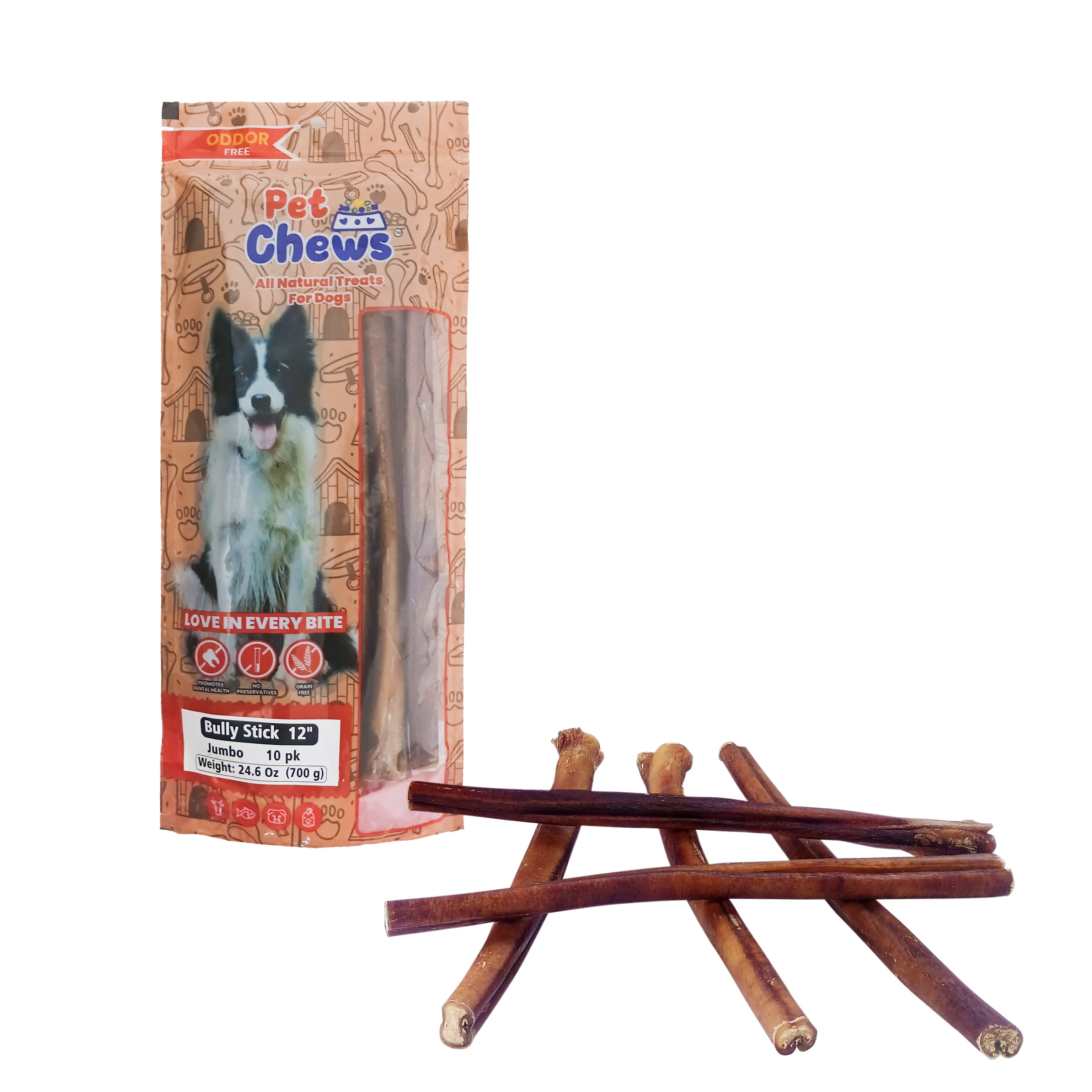 12" JUMBO Bully Sticks - 70g Each | Heavy Duty Chews (10 Pack)