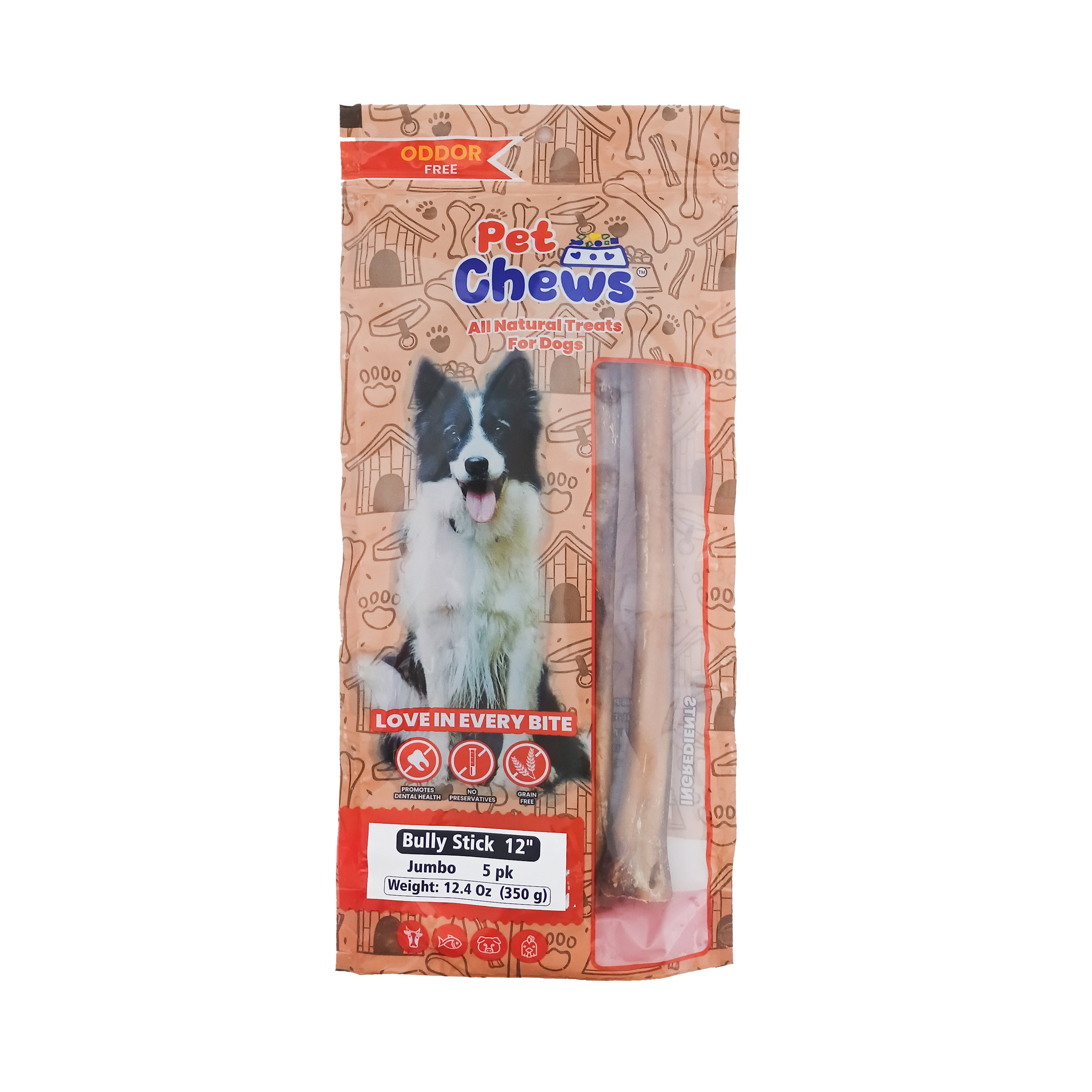 12" JUMBO Bully Sticks - 70g Each | Heavy Duty Chews (5 Pack)