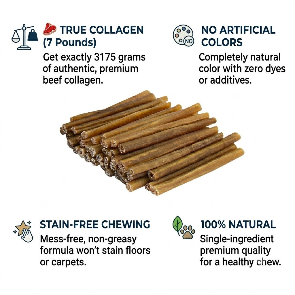 Premium Beef Collagen Sticks for Dogs – 12" | 13 Lb Bulk Pack (100 Count)