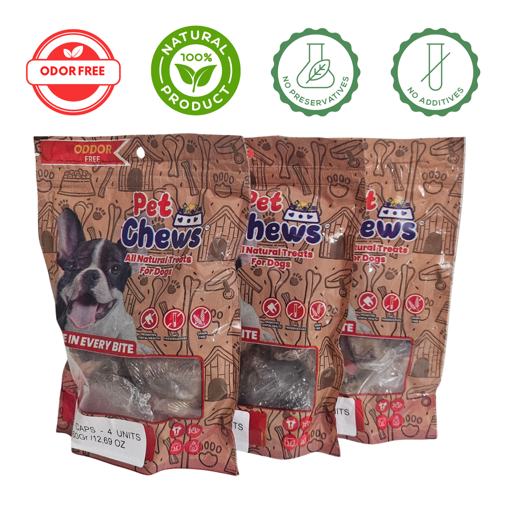 Premium Natural Beef Knee Caps for Dogs (3-Pack) 12 Count