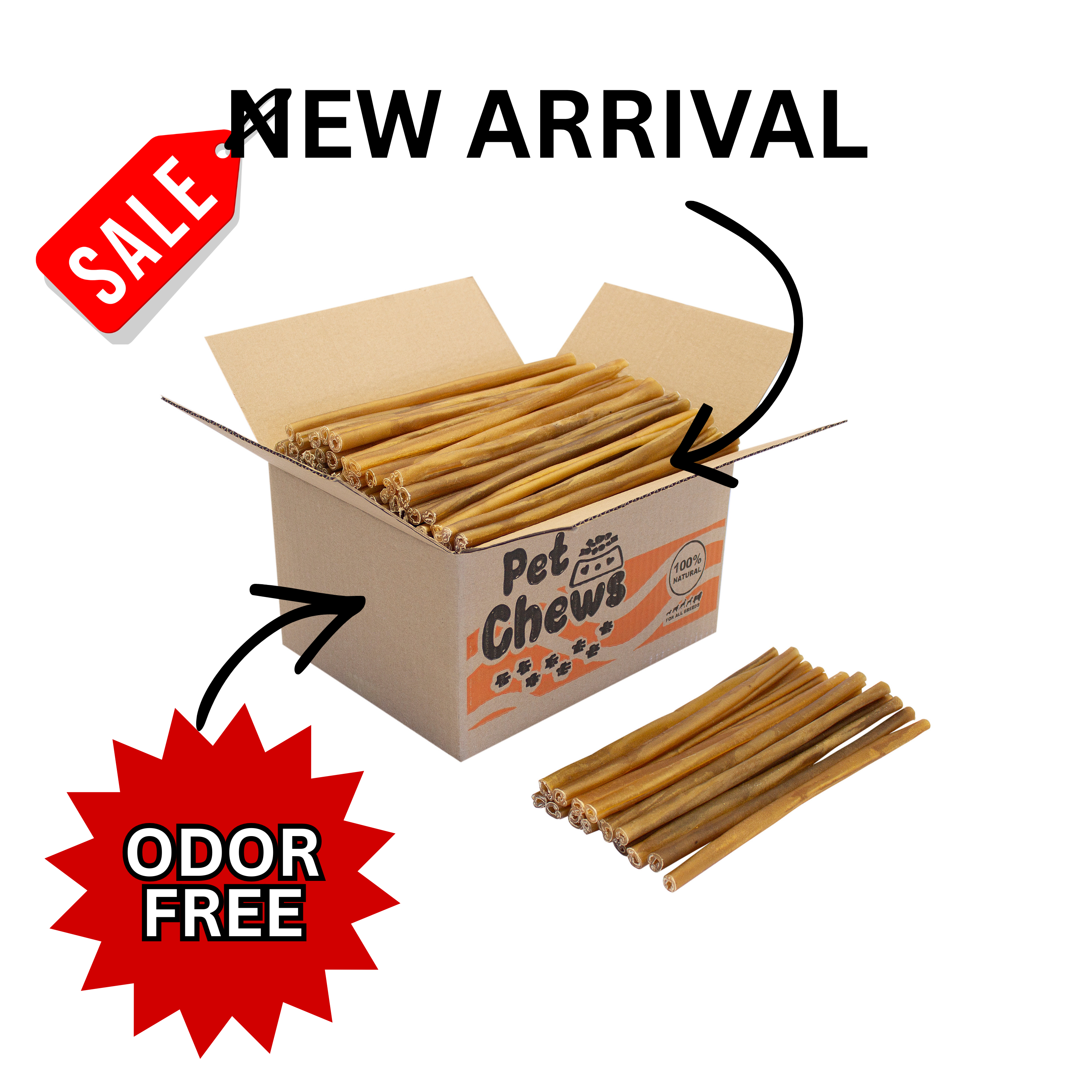 Premium Beef Collagen Sticks for Dogs – 12" | 13 Lb Bulk Pack (100 Count)