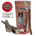 12" MONSTER Bully Sticks - 90g Each | Heavy Duty Chews (3 Pack)
