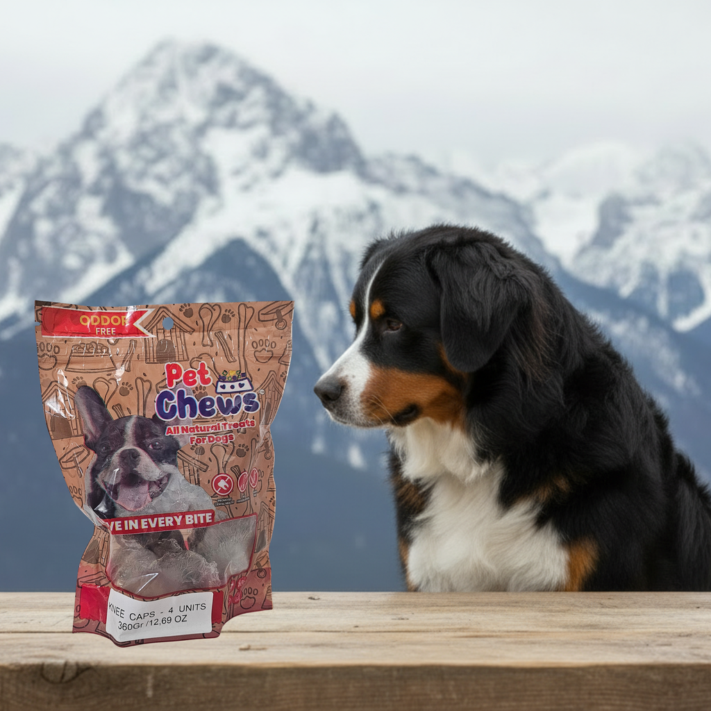 Premium Natural Beef Knee Caps for Dogs (3-Pack) 12 Count