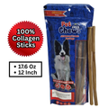 12" Natural Beef Collagen Sticks (10-Pack, 500grs) | Odor-Free & Rawhide-Free