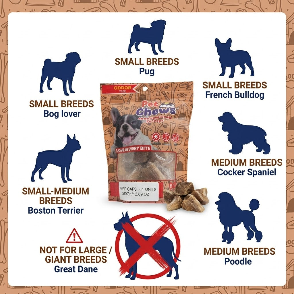 Premium Natural Beef Knee Caps for Dogs (3-Pack) 12 Count