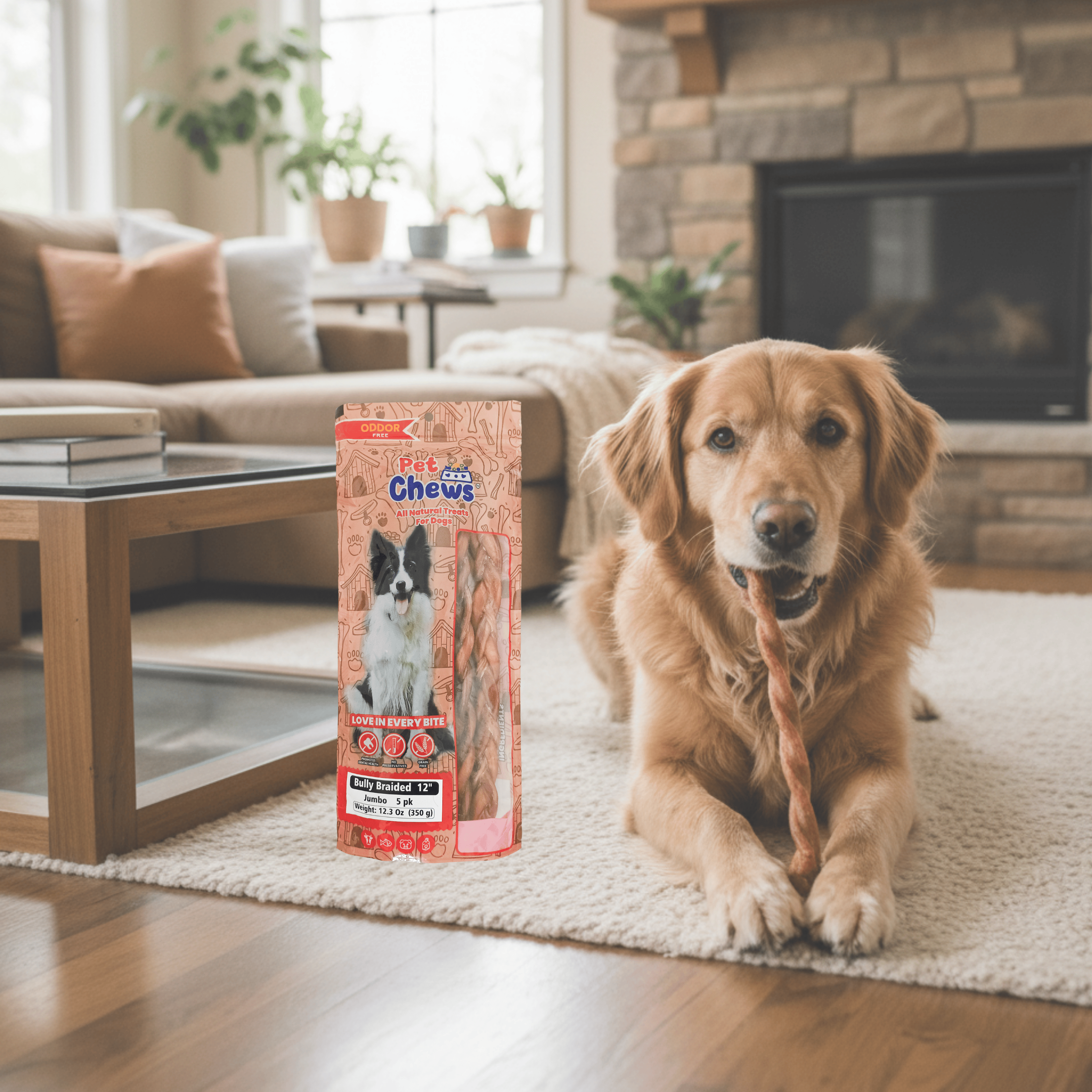 12" JUMBO BRAIDED Bully Sticks - 70g Each | Heavy Duty Chews (5 Pack)